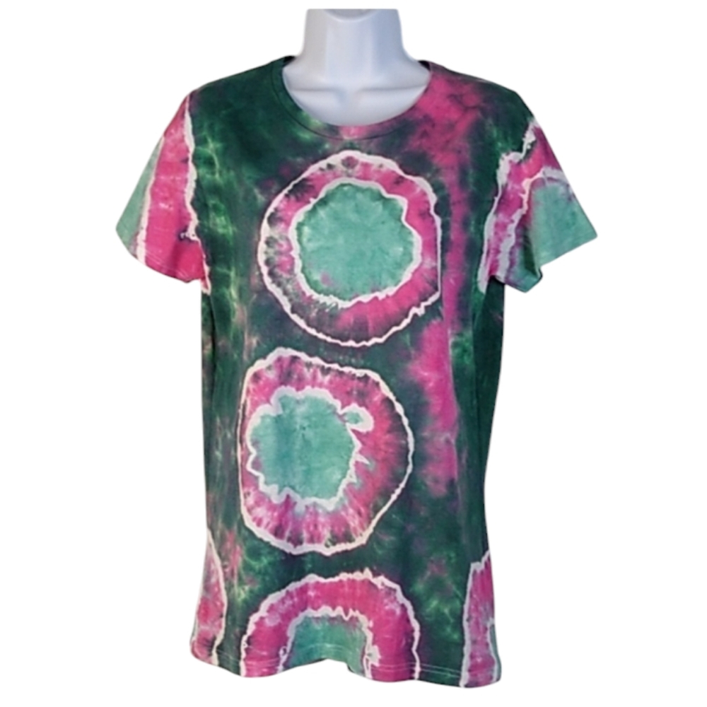 NEW WOMENS TIE DYE S/S T SHIRT LARGE